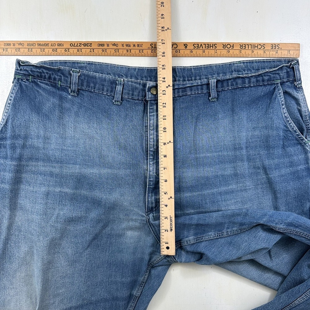 VTG OshKosh Carpenter Pants Mens Blue Jeans 46x28 Sanforized Union Made USA - Picture 4 of 13